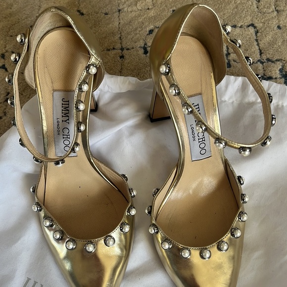 Jimmy Choo Gold Heels - Picture 2 of 7